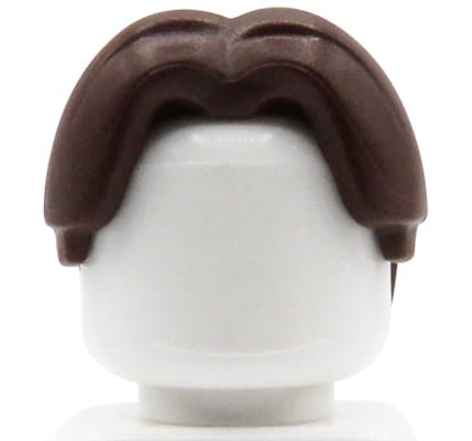 LEGO włosy figurki - męskie, ciemne brązowe, przedziałek