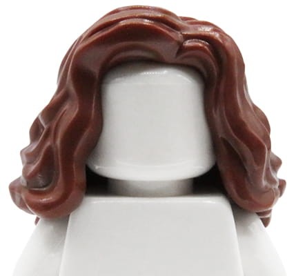 Go to product LEGO minifigure hair - female, reddish brown, long, wavy