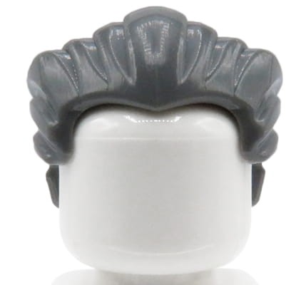 LEGO minifigure hair - male / grandpa, gray, swept back