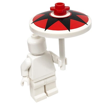 Accéder au produit Parapluie - rouge avec ornements, fabriqué à partir de pièces LEGO