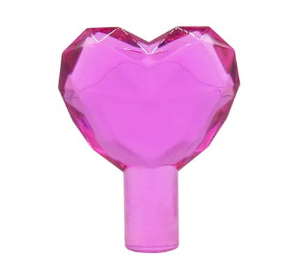 LEGO crystal / jewel heart shaped - trans-dark pink