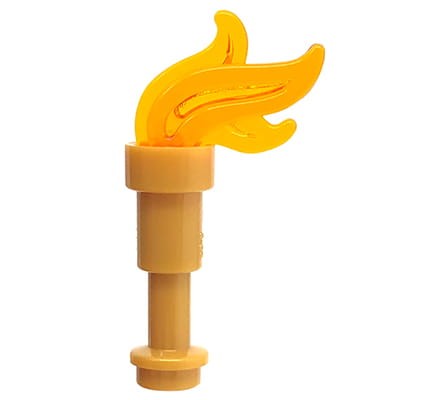 Accéder au produit Torche - fabriquée à partir de pièces LEGO, dorée avec flamme