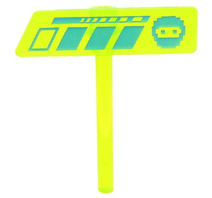 Accéder au produit Panneau/symbole de joueur - fabriqué à partir de pièces LEGO, vert fluo