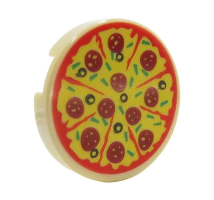 LEGO pizza pepperoni - whole, round
