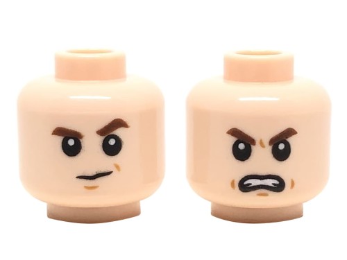 Accéder au produit Tête de figurine LEGO - homme, nougat clair, double face