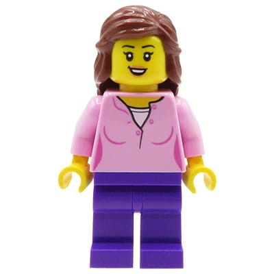 LEGO City Minifigure - Woman / Mom with brown hair