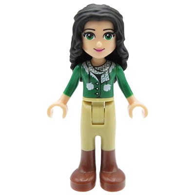 LEGO Friends Mini doll - Emma - green sweater with scarf, tan legs, brown boots