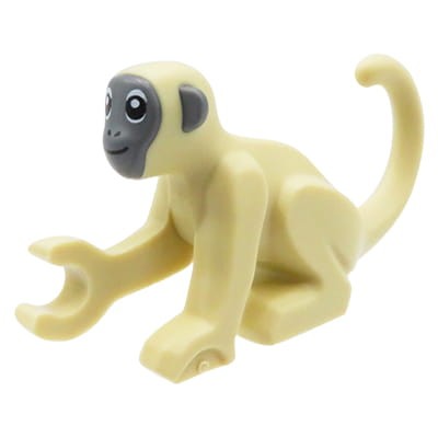LEGO monkey - tan with dark bluish gray face and ears