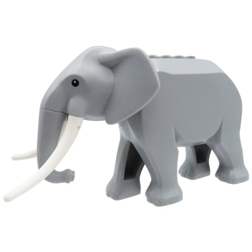 Accéder au produit Éléphant LEGO - gris avec défenses blanches
