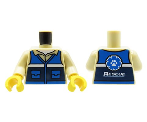 Accéder au produit Torse de figurine LEGO - gilet avec poches / sauveteur d'animaux