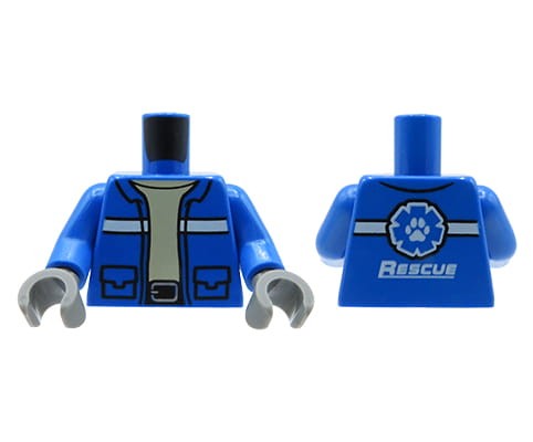 Accéder au produit Torse de figurine LEGO - veste bleue / sauveteur d'animaux