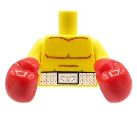 Go to product LEGO minifigure torso - boxer / boxing belt and gloves, bare chest
