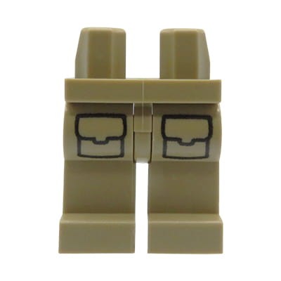 Go to product LEGO minifigure legs - dark tan pants with pockets