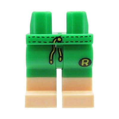 LEGO minifig legs - green shorts / swim trunks