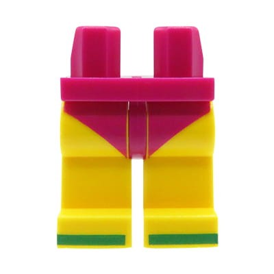 LEGO minifigure legs - magenta panties / swimsuit, green flip flops