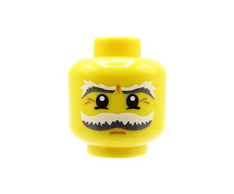 Go to product LEGO minifigure head - man, white moustache and eyebrows