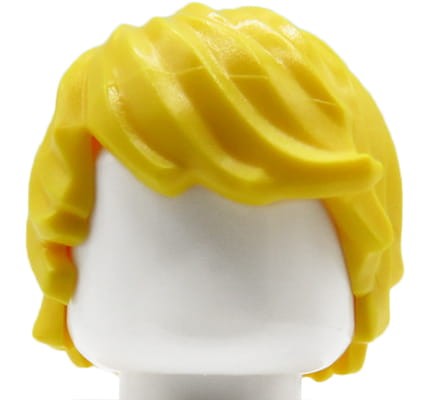 LEGO minifigure hair - yellow, tousled, side part