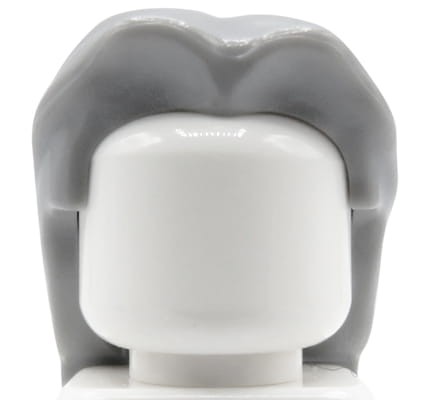 LEGO minifigure hair - light bluish gray, long, waist-length