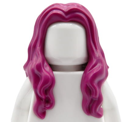 Go to product LEGO minifigure hair - female, magenta, long, wavy