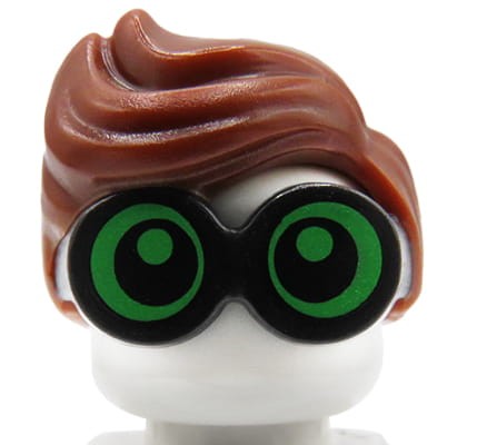 Go to product LEGO minifigure hair - male, brown with black glasses