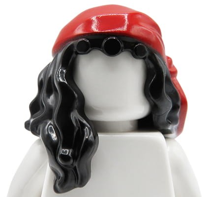 Accéder au produit Cheveux de figurine LEGO - femme, noir, foulard, gitane / pirate