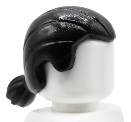 Go to product LEGO minifigure hair - male, black, short ponytail