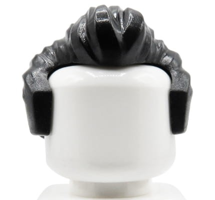 LEGO minifigure hair - male, black, swept back