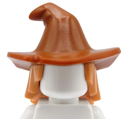 LEGO witch hat with hair - dark orange