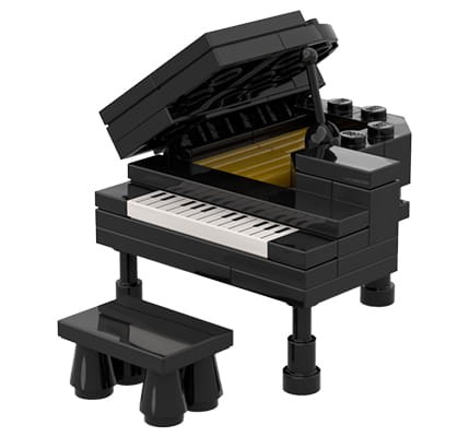 Grand piano - custom mini music set made of LEGO bricks