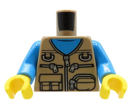 LEGO tors figurki - ciemna piaskowa kamizelka z kieszeniami