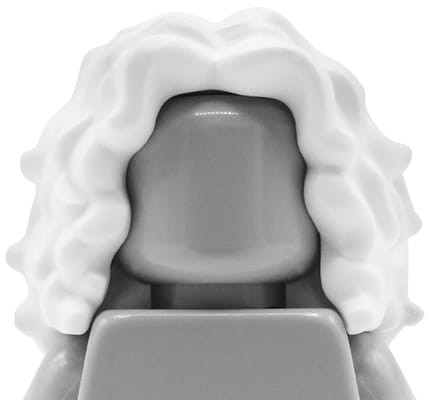 LEGO minifigure hair - female, white, long, wavy