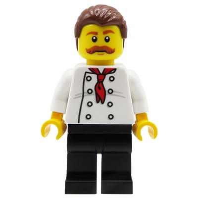 LEGO City - figurka Kucharz / Szef Kuchni w białym fartuchu