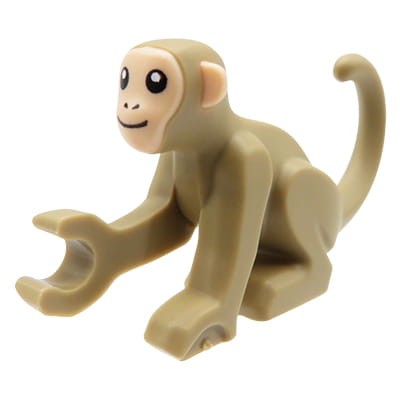 Accéder au produit Singe LEGO - beige foncé avec visage et oreilles en nougat