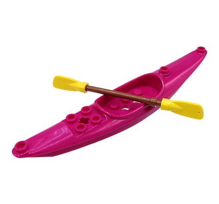 Go to product Boat / kayak with paddle - magenta, made of LEGO bricks
