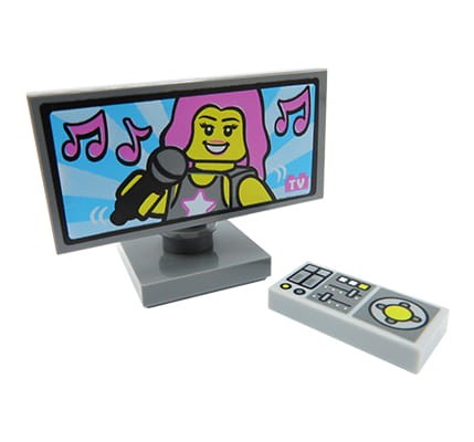 Color screen TV with remote - made of LEGO parts