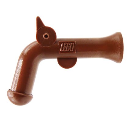 LEGO pirate flintlock pistol / gun - reddish brown