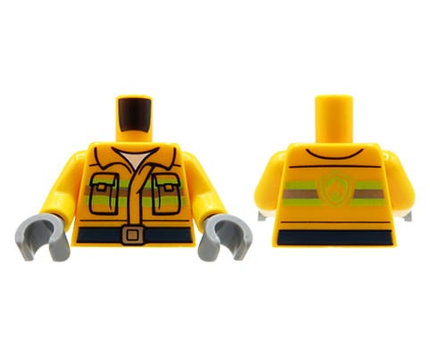 Accéder au produit Torse de figurine LEGO - pompier, veste orange