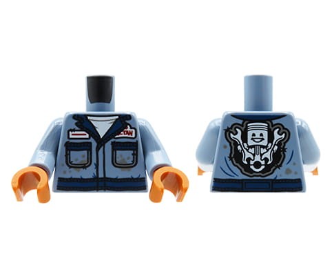 Accéder au produit Torse de figurine LEGO - mécanicien / combinaison, gants