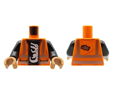 Go to product LEGO minifigure torso - worker / safety vest, gloves