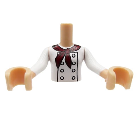 Accéder au produit Mini-torse de poupée LEGO Friends - cuisinier/chef, tablier blanc