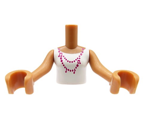 Go to product LEGO Friends mini doll torso - white top, pink necklace