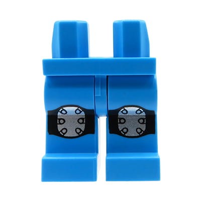Nogi / nóżki figurki LEGO niebieskie spodnie z nakolannikami / ochraniaczami na kolana