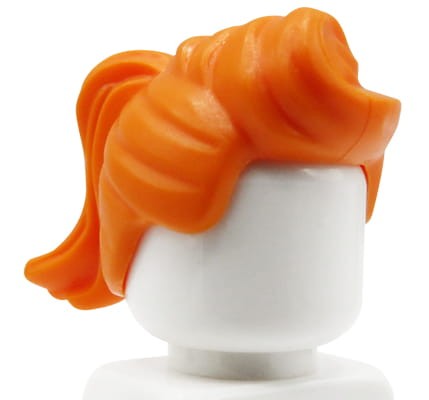 Accéder au produit Cheveux de figurine LEGO - femme, orange, queue de cheval