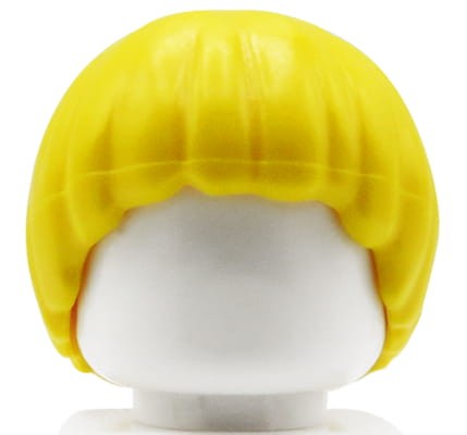 Go to product LEGO minifigure hair - yellow, medium-length, bangs