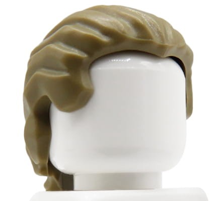 LEGO minifig hair - man, dark blond, short ponytail