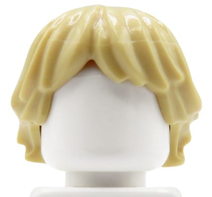 LEGO minifigure hair - blonde / tan, tousled, layered