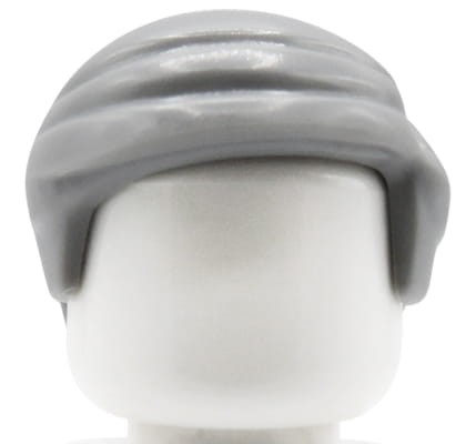 LEGO włosy figurki - męskie, siwe / jasne szare, krótkie, zaczesane na bok