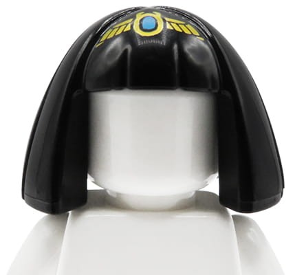 Accéder au produit Cheveux de figurine LEGO - femme, noirs, mi-longs, serre-tête