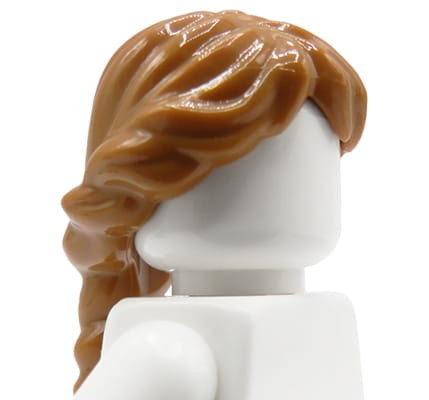 Accéder au produit Cheveux de figurine LEGO - femme, châtain clair, queue de cheval tressée française