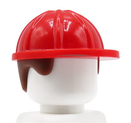 Accéder au produit Casque de construction LEGO rouge avec cheveux bruns pour homme